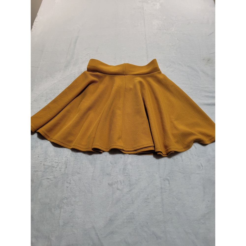 NWT Urban CoCo Skater Skirt Women XS Mustard Yellow New Textured Flared
